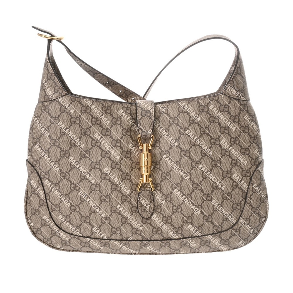 Gucci GG Supreme Jackie The Hacker Project Balenciaga Beige Shoulder Bag
